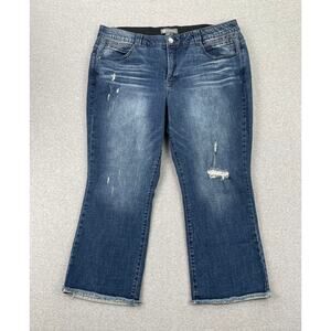 Democracy "Ab"solution Jeans 22W High Rise Itty Bitty Bootcut Blue Vintage Wash